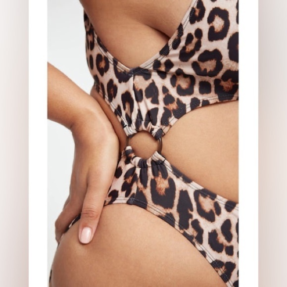 Good American Always Fits Cutout Monokini Swimsuit - Size 3XL/6 - Leopard - NWOT - Picture 2 of 11